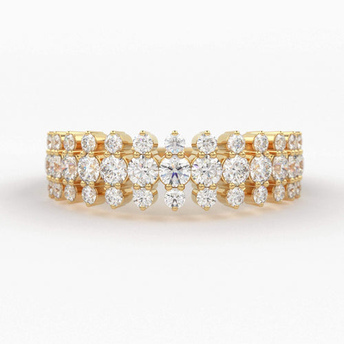 Diamond Anniversary Ring 0.70 ctw 14k Gold Half Eternity Round Brilliant Diamond Spike Ring / Diamond Wedding Band / Statement Spike Ring - Jalvi & Co.