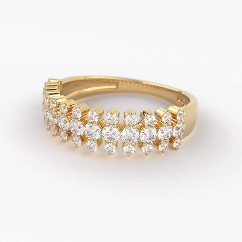 Diamond Anniversary Ring 0.70 ctw 14k Gold Half Eternity Round Brilliant Diamond Spike Ring / Diamond Wedding Band / Statement Spike Ring - Jalvi & Co.