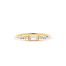 Load image into Gallery viewer, Diamond Baguette Ring / Baguette Diamond Engagement Ring in 14k Gold / Thin Simple Delicate Minimalist Baguette Solitaire Diamond Gold Ring - Jalvi &amp; Co.