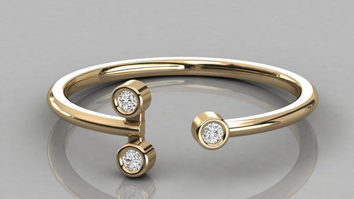 Diamond Band in 14k Gold / Diamond Bezel Ring / Gold Band White Diamond Ring / Bezel Diamond Ring - Jalvi & Co.