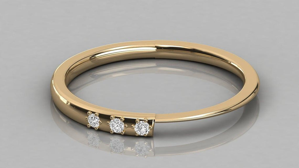 Diamond Band in 14k Gold / Rose Gold Diamond Ring / Gold Band White Diamond Ring / Stackable Diamond Ring - Jalvi & Co.