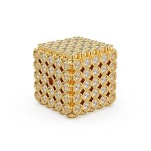 Load image into Gallery viewer, Diamond Bezel Cube Heavy and Sturdy 14k 18k Solid Gold Spacer Finding Bead, Diamond Spacer, Diamond Finding, Solid Gold Bead 10.50mm - Jalvi &amp; Co.