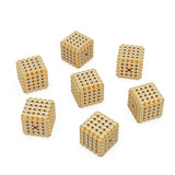 Diamond Bezel Cube Heavy and Sturdy 14k 18k Solid Gold Spacer Finding Bead, Diamond Spacer, Diamond Finding, Solid Gold Bead 10.50mm