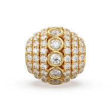 Load image into Gallery viewer, Diamond Bezel Hefty Oval 14k 18k Solid Gold Spacer Finding Bead, Diamond Spacer, Diamond Finding, Solid Gold Bead 8.75mm - Jalvi &amp; Co.