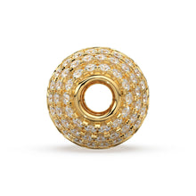 Load image into Gallery viewer, Diamond Bezel Hefty Oval 14k 18k Solid Gold Spacer Finding Bead, Diamond Spacer, Diamond Finding, Solid Gold Bead 8.75mm - Jalvi &amp; Co.