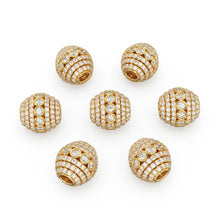 Load image into Gallery viewer, Diamond Bezel Hefty Oval 14k 18k Solid Gold Spacer Finding Bead, Diamond Spacer, Diamond Finding, Solid Gold Bead 8.75mm - Jalvi &amp; Co.