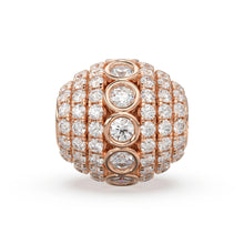 Load image into Gallery viewer, Diamond Bezel Hefty Oval 14k 18k Solid Gold Spacer Finding Bead, Diamond Spacer, Diamond Finding, Solid Gold Bead 8.75mm - Jalvi &amp; Co.