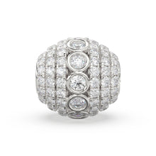 Load image into Gallery viewer, Diamond Bezel Hefty Oval 14k 18k Solid Gold Spacer Finding Bead, Diamond Spacer, Diamond Finding, Solid Gold Bead 8.75mm - Jalvi &amp; Co.