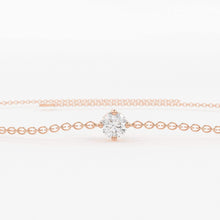 Load image into Gallery viewer, Diamond Bracelet / 14k Gold Prong Setting Diamond Bracelet for Women / Brilliant Cut Solitaire Diamond Bracelet 0.05Ct / Christmas Gift - Jalvi &amp; Co.