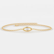 Load image into Gallery viewer, Diamond Bracelet / Evil Eye Diamond Bracelet in 14k Gold / Good Luck Charm Bracelet / Friendship Bracelet / Protection Charm / Charm Jewelry - Jalvi &amp; Co.