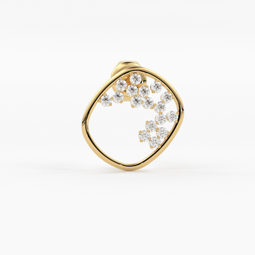 Diamond Cluster Earrings/ Diamond Earrings in 14k Solid Gold / Designer Diamond Earrings/ Stud Earrings/ Statement Diamond Studs / Gift - Jalvi & Co.