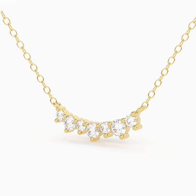 Diamond Cluster Necklace/ Diamond Necklace/ 0.12 CTW 7 Diamond Prong Set Necklace / Graduation Gift / Gift for Her / Bridesmaid Gift - Jalvi & Co.
