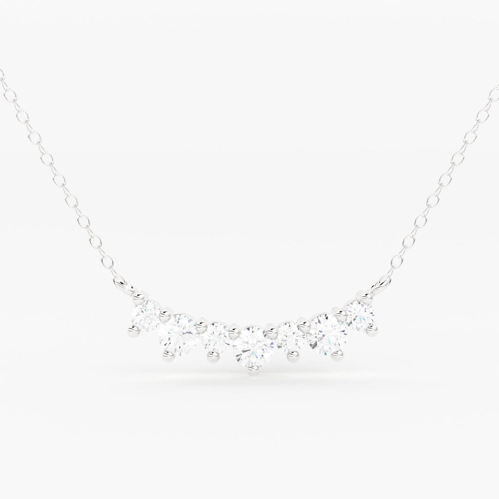 Diamond Cluster Necklace/ Diamond Necklace/ 0.12 CTW 7 Diamond Prong Set Necklace / Graduation Gift / Gift for Her / Bridesmaid Gift - Jalvi & Co.