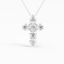 Load image into Gallery viewer, Diamond Cross Necklace / 14k Diamond Diamond Cross Pendant / Diamond Cross with Brilliant Diamonds 0.42 ctw / Communion Gift / Baptism Gift - Jalvi &amp; Co.