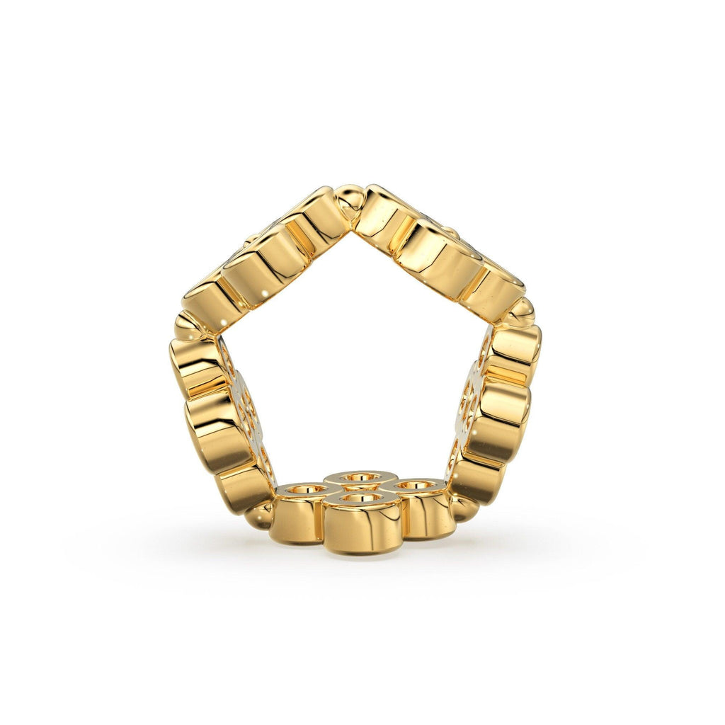 Diamond Eternity Bezel Set Solid 14k 18k Gold Bead 9mm Spacer / Diamond Spacer Bead / Solid Gold Finding / Jewelry Making Essential - Jalvi & Co.