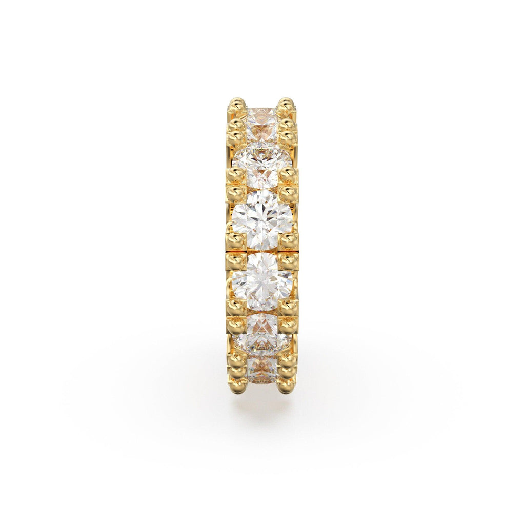 Diamond Eternity Milgrain Wheel 14k Solid Gold Rondelle Spacer Finding Bead, Diamond Spacer, Diamond Finding, Solid Gold Bead 5mm - Jalvi & Co.