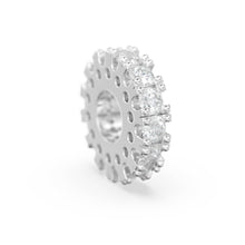 Load image into Gallery viewer, Diamond Eternity Milgrain Wheel 14k Solid Gold Rondelle Spacer Finding Bead, Diamond Spacer, Diamond Finding, Solid Gold Bead 5mm - Jalvi &amp; Co.