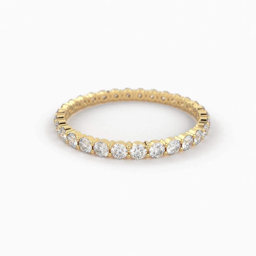 Diamond Eternity Ring / 14k Gold Womens Full Eternity Diamond Ring / 0.95 ctw 4 Prong Diamond Eternity Wedding Band / Stackable Ring - Jalvi & Co.