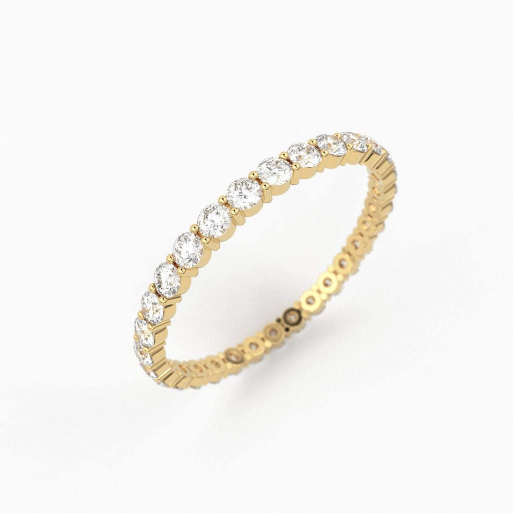 Diamond Eternity Ring / 14k Gold Womens Full Eternity Diamond Ring / 0.95 ctw 4 Prong Diamond Eternity Wedding Band / Stackable Ring - Jalvi & Co.