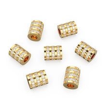 Load image into Gallery viewer, Diamond Eternity Three Lane Wheel 14k Solid Gold Rondelle Spacer Finding Bead, Diamond Spacer, Diamond Finding, Solid Gold Bead 10x8mmSALE - Jalvi &amp; Co.