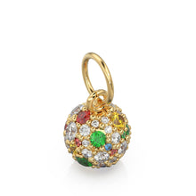 Load image into Gallery viewer, Diamond Gemstone Pave Setting Charm / 14k 18k Solid Gold Charm / Gold Jewelry / Sapphire Solid Gold Pendant / Ruby Ball Charm Necklace - Jalvi &amp; Co.