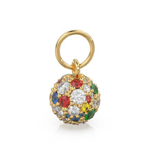 Load image into Gallery viewer, Diamond Gemstone Pave Setting Charm / 14k 18k Solid Gold Charm / Gold Jewelry / Sapphire Solid Gold Pendant / Ruby Ball Charm Necklace - Jalvi &amp; Co.