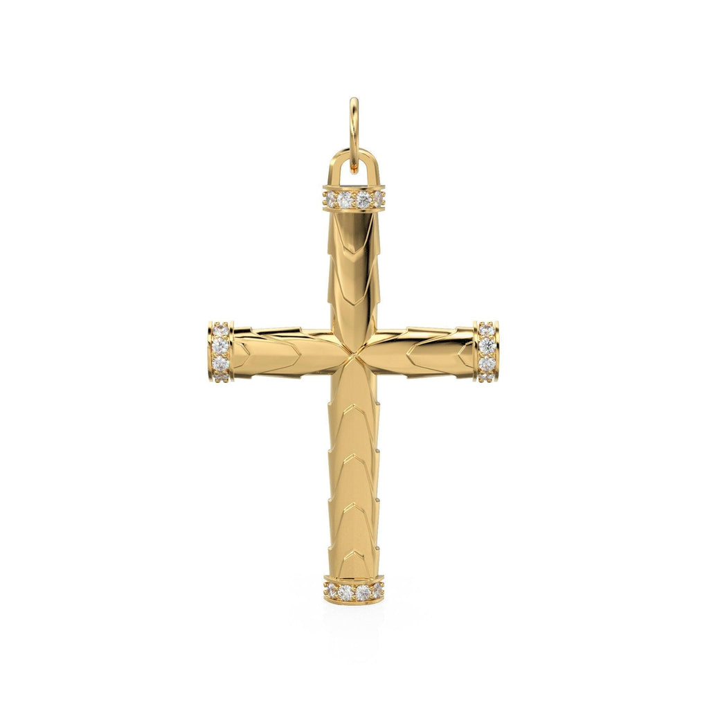 Diamond Holy Cross 14k 18k Solid Gold Charm Pendant, Jesus Diamond Charm, Gold Charm Diamond Finding, Christianity Solid Gold Pendant - Jalvi & Co.