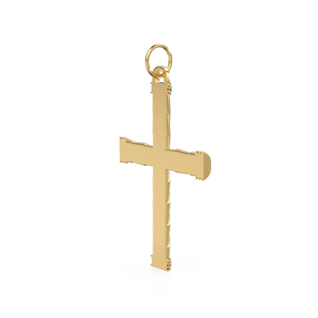 Diamond Holy Cross 14k 18k Solid Gold Charm Pendant, Jesus Diamond Charm, Gold Charm Diamond Finding, Christianity Solid Gold Pendant - Jalvi & Co.