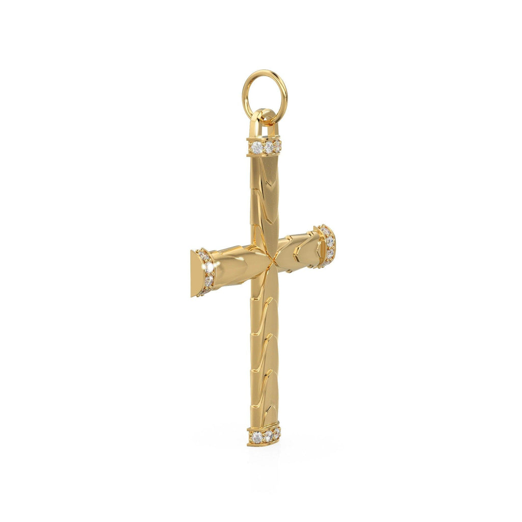 Diamond Holy Cross 14k 18k Solid Gold Charm Pendant, Jesus Diamond Charm, Gold Charm Diamond Finding, Christianity Solid Gold Pendant - Jalvi & Co.