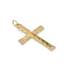 Load image into Gallery viewer, Diamond Holy Cross 14k 18k Solid Gold Charm Pendant, Jesus Diamond Charm, Gold Charm Diamond Finding, Christianity Solid Gold Pendant - Jalvi &amp; Co.