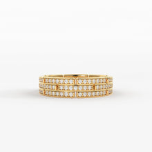 Load image into Gallery viewer, Diamond Link Full Eternity Ring / 18k Gold Stacking Diamond Wedding Band / Diamond Band / Stackable Ring / 6mm Diamond Anniversary Ring - Jalvi &amp; Co.