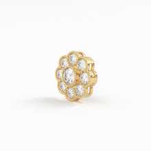 Load image into Gallery viewer, Diamond Necklace / 14k Gold Floral Diamond Pendant / Floral Cluster Diamond Necklace / Minimalist Diamond Flower / Cluster Diamond Necklace - Jalvi &amp; Co.