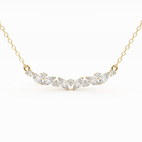 Diamond Necklace / Marquise Diamond Necklace in 14k Gold / Unique Diamond Pendant / April Birthstone / Push Present / Diamond Jewelry - Jalvi & Co.