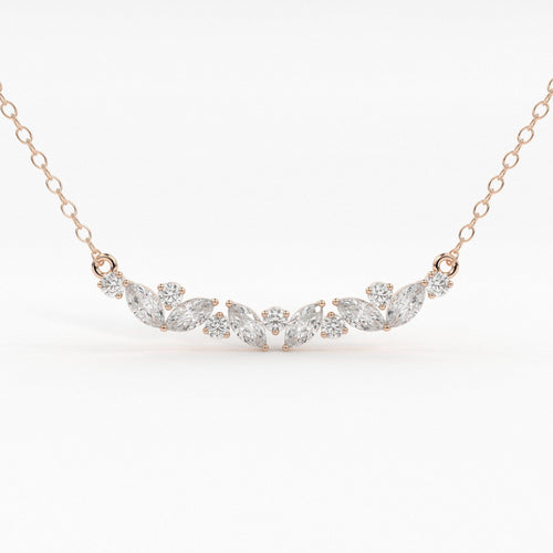 Diamond Necklace / Marquise Diamond Necklace in 14k Gold / Unique Diamond Pendant / April Birthstone / Push Present / Diamond Jewelry - Jalvi & Co.
