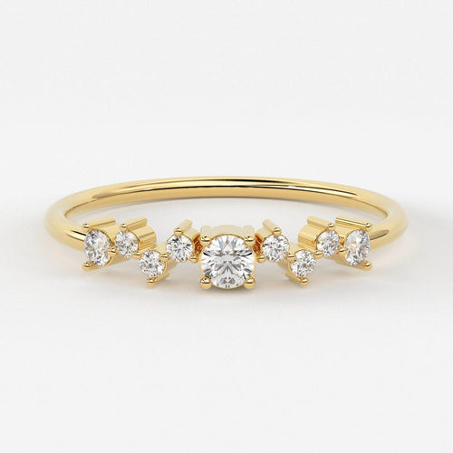 Diamond Ring / 14k Diamond Cluster Ring / Statement Ring / Diamond Cocktail Ring also available in Rose Gold and White Gold / Memorial Day - Jalvi & Co.