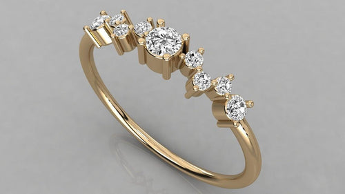 Diamond Ring / 14k Diamond Cluster Ring / Statement Ring / Diamond Cocktail Ring also available in Rose Gold and White Gold / Memorial Day - Jalvi & Co.