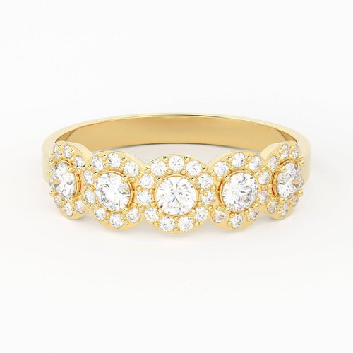 Diamond Ring / 14k Gold Floral Diamond Ring / Floral Cluster Diamond Ring / Minimalist Diamond Flower / Cluster Diamond Ring - Jalvi & Co.