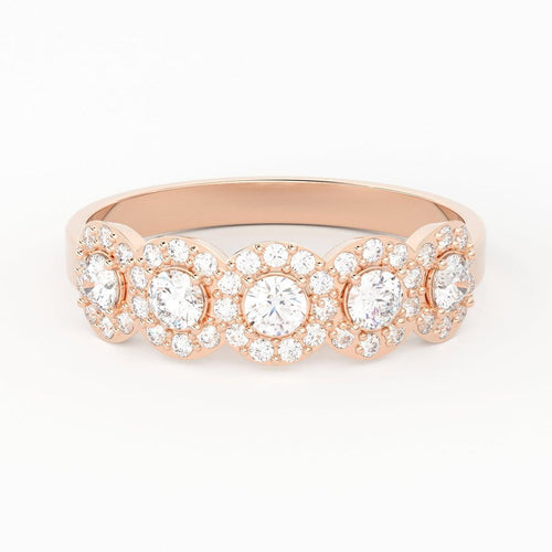 Diamond Ring / 14k Gold Floral Diamond Ring / Floral Cluster Diamond Ring / Minimalist Diamond Flower / Cluster Diamond Ring - Jalvi & Co.