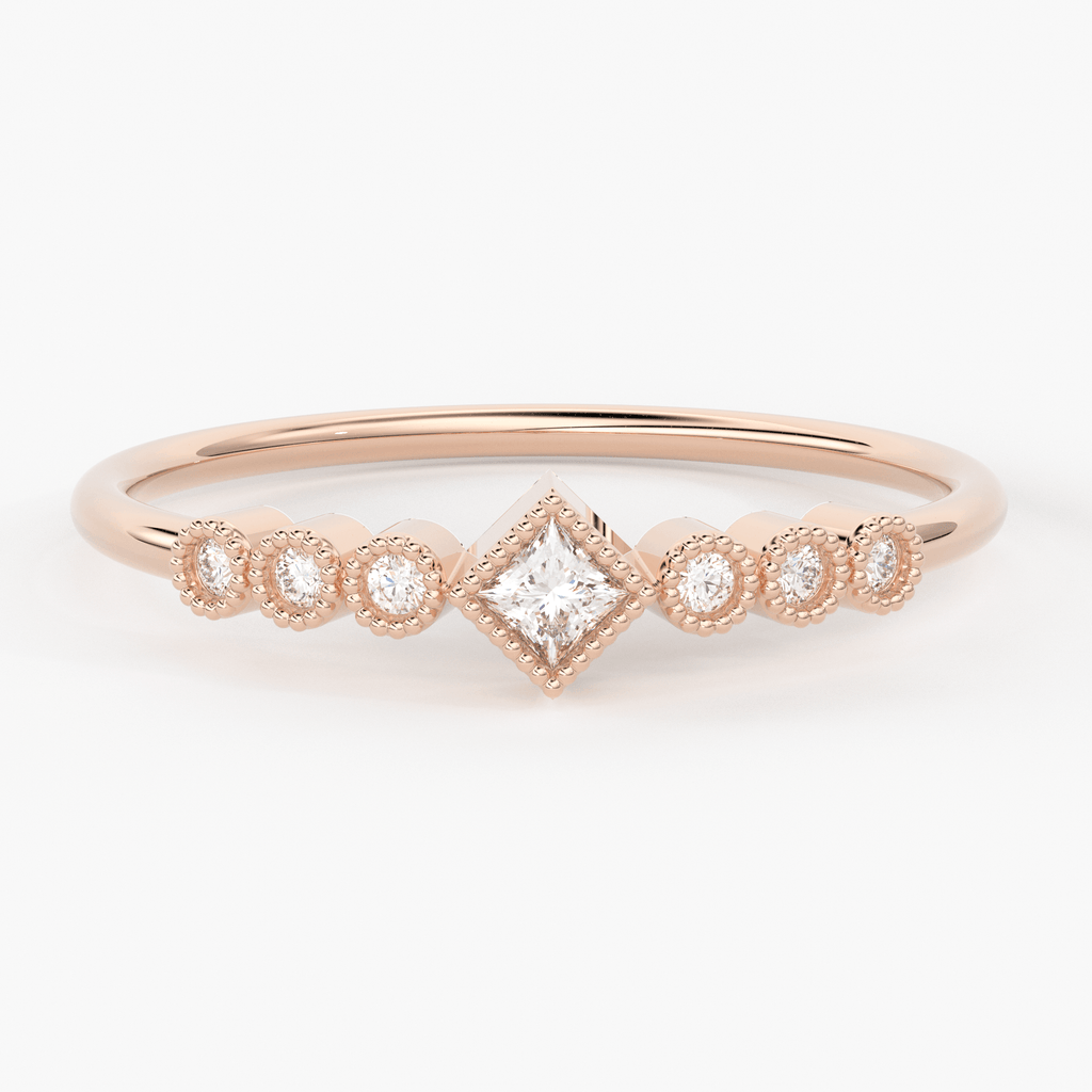 Diamond Ring / Baguette Diamond Ring in 14k Gold / Baguette Diamond Ring / Diamond Engagement Wedding Ring/ Baguette Diamond Stone Ring - Jalvi & Co.