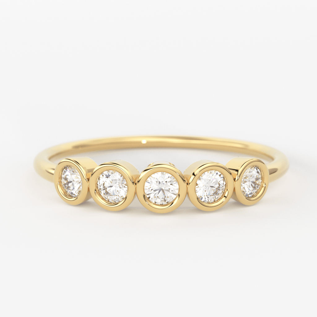 Diamond Ring / Bezel Diamond Ring in 14k Gold / Brilliant Diamond Ring / Diamond Engagement Wedding Ring/ Diamond Bezel Stone Ring - Jalvi & Co.
