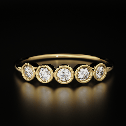 Diamond Ring / Bezel Diamond Ring in 14k Gold / Brilliant Diamond Ring / Diamond Engagement Wedding Ring/ Diamond Bezel Stone Ring - Jalvi & Co.