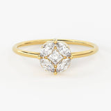 Diamond Ring / Marquise Cluster Ring in 14k Solid Gold / Engagement Ring / Unique Marquise Diamond Ring / Promise Ring