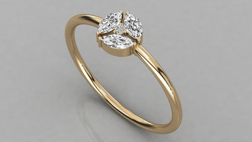 Diamond Ring / Marquise Cluster Ring in 14k Solid Gold / Engagement Ring / Unique Marquise Diamond Ring / Promise Ring - Jalvi & Co.