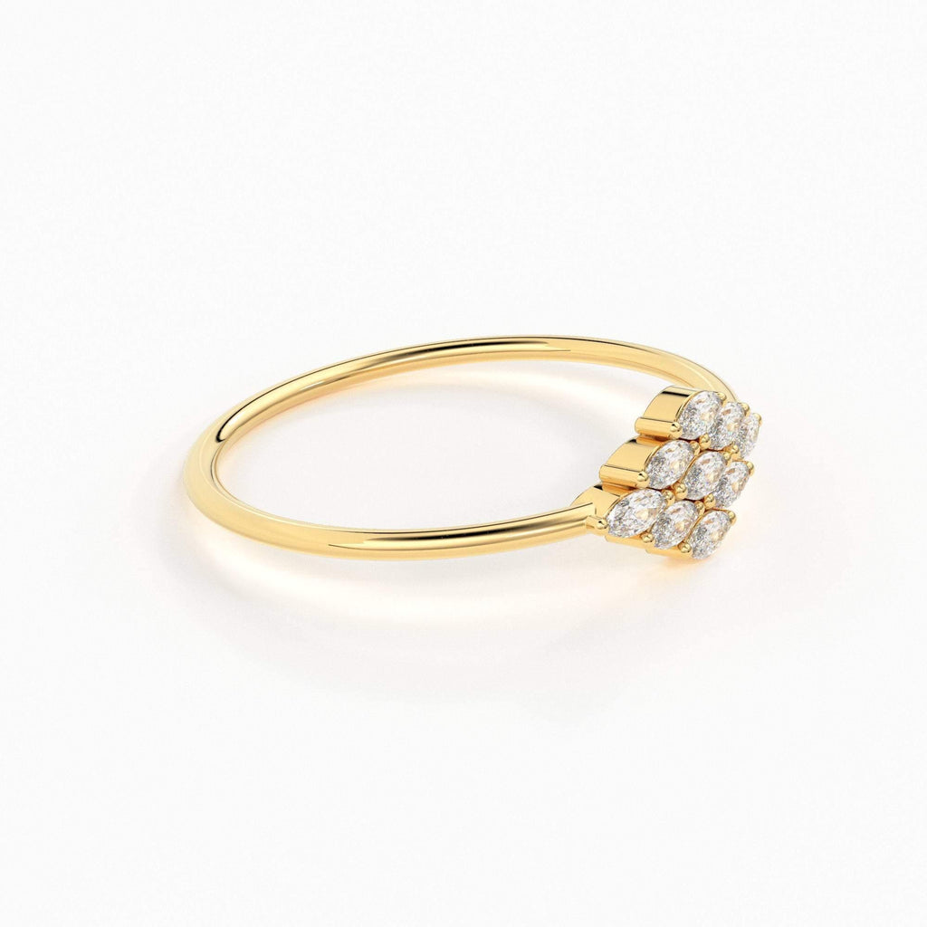 Diamond Ring / Marquise Diamond Ring in 14k Gold / Marquise Diamond Cluster Ring / Diamond Engagement Wedding Ring/ Cluster Multi Stone Ring - Jalvi & Co.