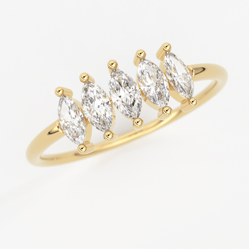 Diamond Ring / Marquise Diamond Ring in 14k Gold / Marquise Diamond Ring / Diamond Engagement Wedding Ring/ Cluster Multi Stone Ring - Jalvi & Co.
