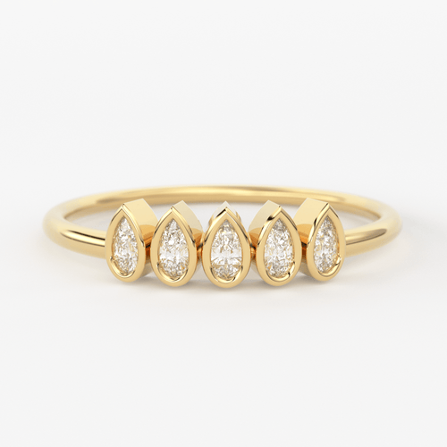 Diamond Ring / Pear Diamond Ring in 14k Gold / Pear Diamond Ring / Diamond Engagement Wedding Ring/ Pear Diamond Stone Ring - Jalvi & Co.
