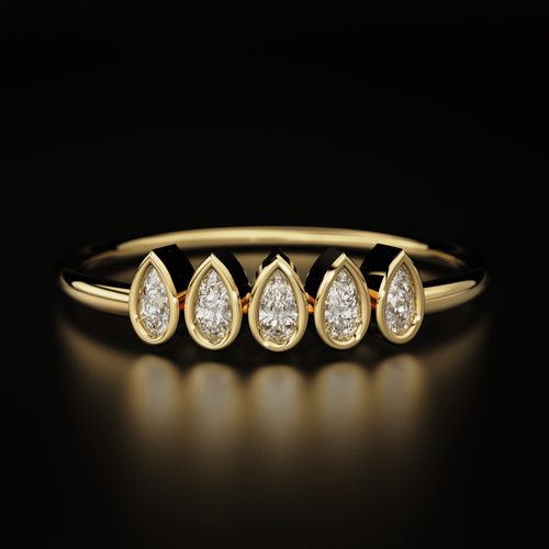 Diamond Ring / Pear Diamond Ring in 14k Gold / Pear Diamond Ring / Diamond Engagement Wedding Ring/ Pear Diamond Stone Ring - Jalvi & Co.