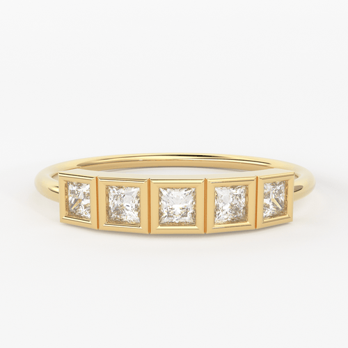 Diamond Ring / Princess Diamond Ring in 14k Gold / Square Diamond Ring / Diamond Engagement Wedding Ring/ Princess Diamond Stone Ring - Jalvi & Co.