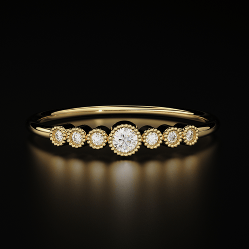 Diamond Ring / Round Diamond Ring in 14k Gold / Brilliant Diamond Ring / Diamond Engagement Wedding Ring/ Brilliant Diamond Stone Ring - Jalvi & Co.