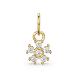 Diamond Solid Gold Charm Round Ruby Charm Genuine Diamond Finding / Ruby Pendant / Emerald Pendant / Sapphire Pendant